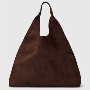 GAP Vegan Suede Slouchy Tote Bag Chocolate Brown